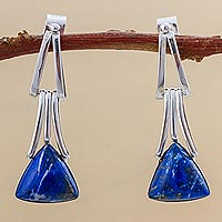 Featured review for Lapis lazuli dangle earrings, Distant Mountains