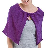 100% baby alpaca capelet,