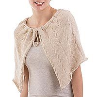 100% baby alpaca capelet,
