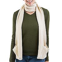 100% baby alpaca scarf,