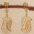 Gold plated sterling silver filigree dangle earrings, 'Regal Leaf' - Gold Plated Sterling Silver Dangle Earrings from Peru thumbail