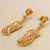 Gold plated sterling silver filigree dangle earrings, 'Regal Leaf' - Gold Plated Sterling Silver Dangle Earrings from Peru (image 2b) thumbail