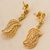 Gold plated sterling silver filigree dangle earrings, 'Regal Leaf' - Gold Plated Sterling Silver Dangle Earrings from Peru (image 2c) thumbail