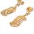 Gold plated sterling silver filigree dangle earrings, 'Regal Leaf' - Gold Plated Sterling Silver Dangle Earrings from Peru (image 2d) thumbail