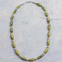 Serpentine beaded necklace,