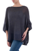 Cotton blend sweater, 'Charcoal Breeze' - Soft Knit Bohemian Style Charcoal Drape Sweater from Peru (image 2c) thumbail