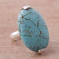 Sterling silver cocktail ring,