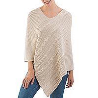 Alpaca blend poncho,