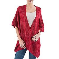 Alpaca blend ruana,