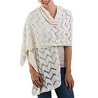 Alpaca blend shawl,