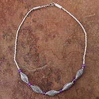 Amethyst beaded necklace,