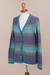 100% alpaca cardigan, 'Harbor Lights' - 100% Alpaca Wool Cardigan Sweater from Peru (image 2e) thumbail