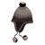 100% alpaca chullo hat, 'Mahogany Brown Andean Pride' - Alpaca Chullo Hat in Mahogany and Eggshell from Peru (image 2d) thumbail