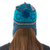 Women's 100% alpaca chullo hat, 'Andean Snowfall' - Alpaca Chullo Hat in Azure and Smoke from Peru (image 2c) thumbail