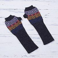 100% alpaca fingerless mitts,