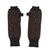 100% alpaca fingerless mitts, 'Floral Andes' - Alpaca Knit Floral Fingerless Gloves in Black and Brick Peru (image 2c) thumbail