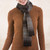 100% alpaca scarf, 'Mahogany Brown Andean Pride' - 100% Alpaca Scarf in Mahogany and Eggshell from Peru thumbail