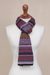 100% alpaca scarf, 'Andean Pride' - Multicolored 100% Alpaca Wrap Scarf from Peru (image 2c) thumbail