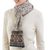 100% alpaca scarf, 'Andean Patterns' - 100% Alpaca Wrap Scarf in Tan and Eggshell from Peru (image 2b) thumbail