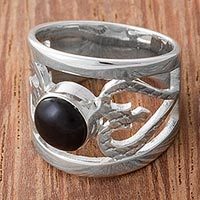 Obsidian cocktail ring,