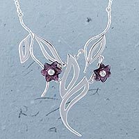 Amethyst pendant necklace,