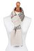 100% alpaca scarf, 'Melody of Almond and Grey' - 100% Alpaca Scarf with Almond Beige and Grey Patterns thumbail