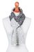 100% alpaca scarf, 'Melody of Alabaster and Grey' - Patterned Alabaster Titanium and Grey 100% Alpaca Scarf (image 2d) thumbail