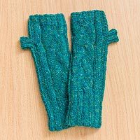 Alpaca blend fingerless gloves,