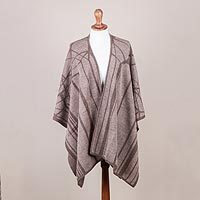 100% baby alpaca ruana,