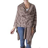 100% baby alpaca ruana,