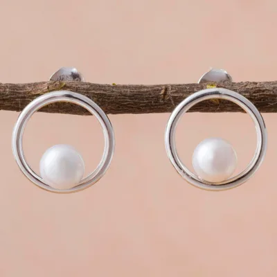 Cultured pearl drop earrings, Outer Reaches