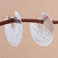 Sterling silver hoop earrings,