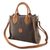 Leather accent cotton shoulder bag, 'Brown Mushroom' - Leather Accent Cotton Handle Shoulder Bag in Mushroom Peru thumbail