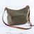 Leather accent cotton shoulder bag, 'Clay Satisfaction' - Leather Accent Cotton Shoulder Bag in Clay from Peru (image 2b) thumbail