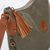Leather accent cotton shoulder bag, 'Clay Satisfaction' - Leather Accent Cotton Shoulder Bag in Clay from Peru (image 2c) thumbail