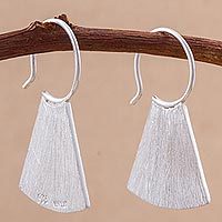 Sterling silver half-hoop earrings,