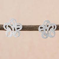 Sterling silver stud earrings,