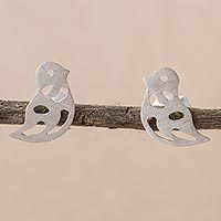 Sterling silver stud earrings,