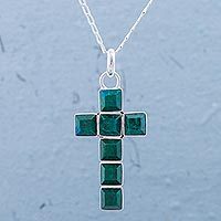 Chrysocolla pendant necklace,