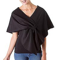 100% baby alpaca capelet,