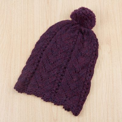 100% alpaca hat, Enchanting Eggplant