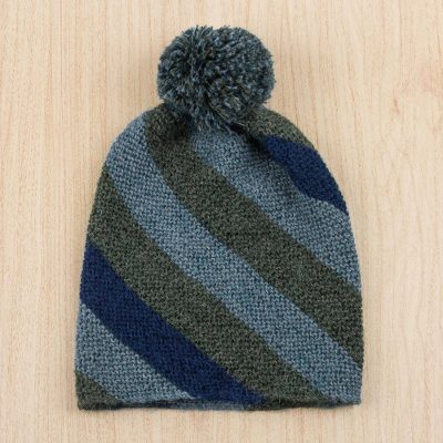 100% alpaca hat, Mountainous Stripes