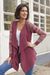 Cotton blend cardigan, 'Garden in Wine' - Wine Red Peruvian Open Front Cardigan with Florid Sleeves thumbail