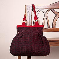Wool shoulder bag Cherry Coal Peru