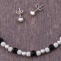 Obsidian jewelry set,