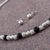 Obsidian jewelry set, 'Dark Treasures' (set of 3) - 925 Sterling Silver and Obsidian Jewelry Set from Peru (image 2c) thumbail