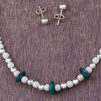 Chrysocolla jewelry set,