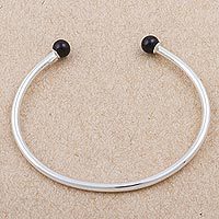 Obsidian cuff bracelet,