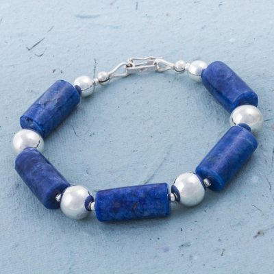 Sodalite beaded bracelet, Ocean Stones