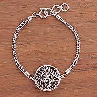 Sterling silver filigree pendant bracelet,